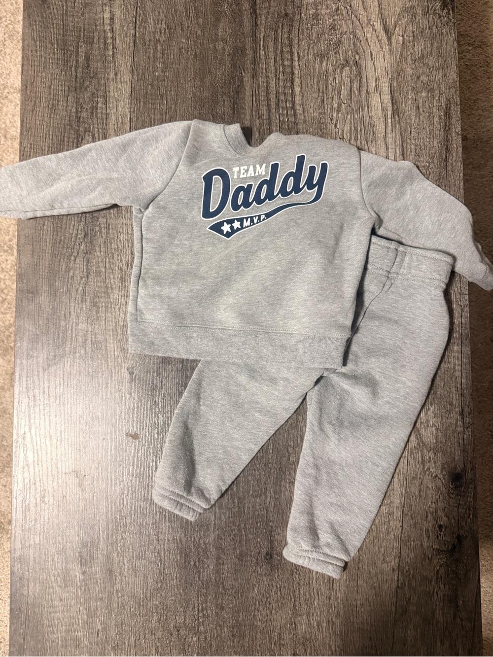 Garanimals Gray Sweatshirt & Jogger Set with Navy 'Team Daddy' Graphic